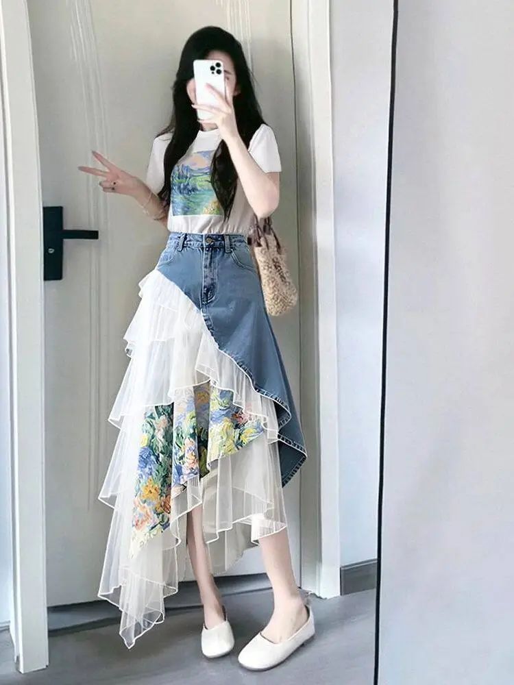 Women'S Fashion Denim Jacket - Luxury Sweet Denim 2-Piece Set Women