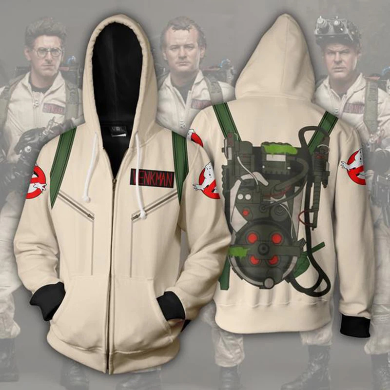 Women'S Fashion Hoodie - Fashion Ghost busters Zip up Hoodies