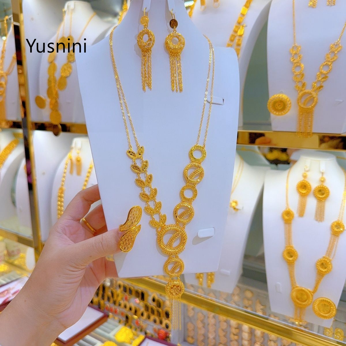 Women'S Fashion Rings Gold - New French Dubai High end 24K