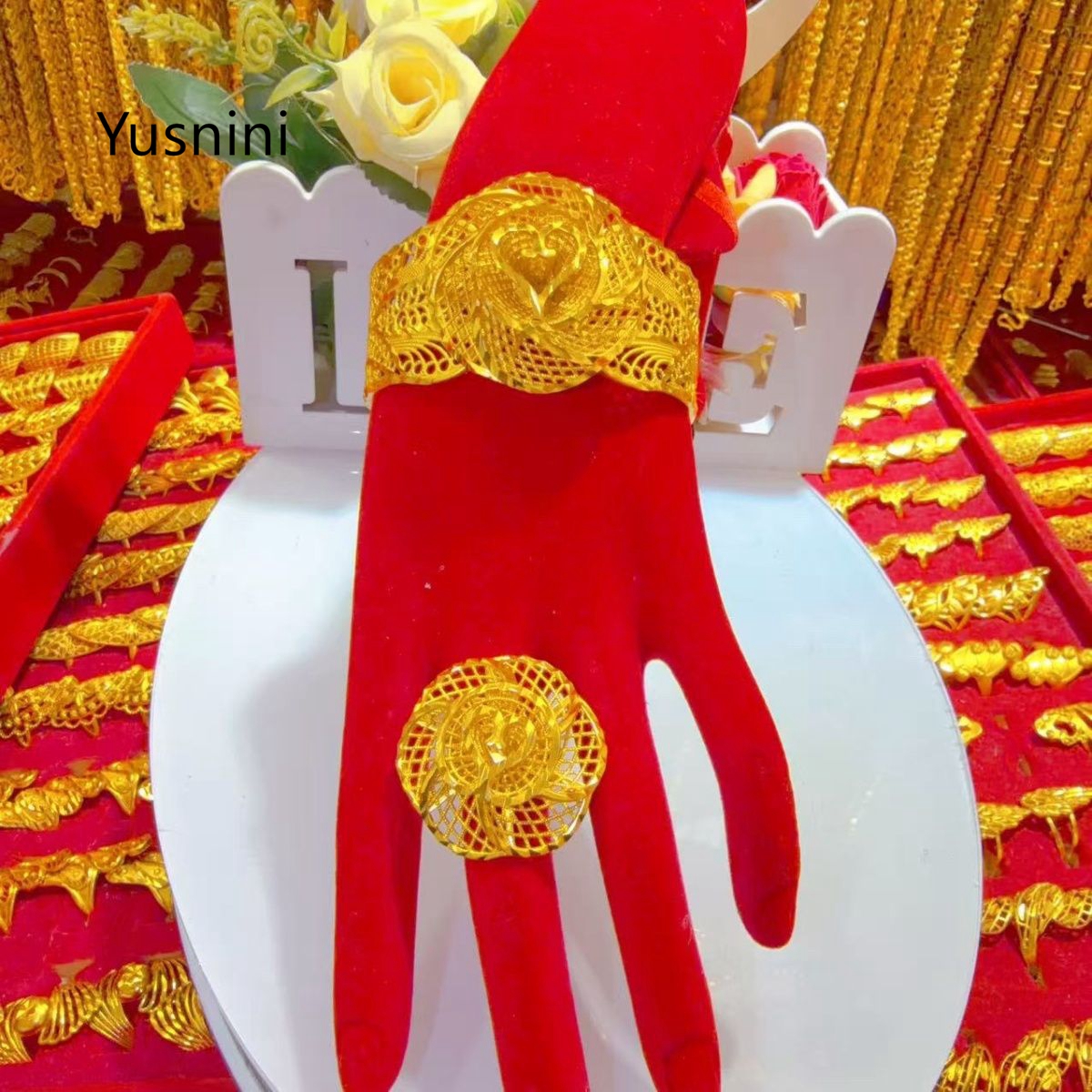 Women'S Fashion Rings Gold - New Dubai Fashion 24K Gold Plated