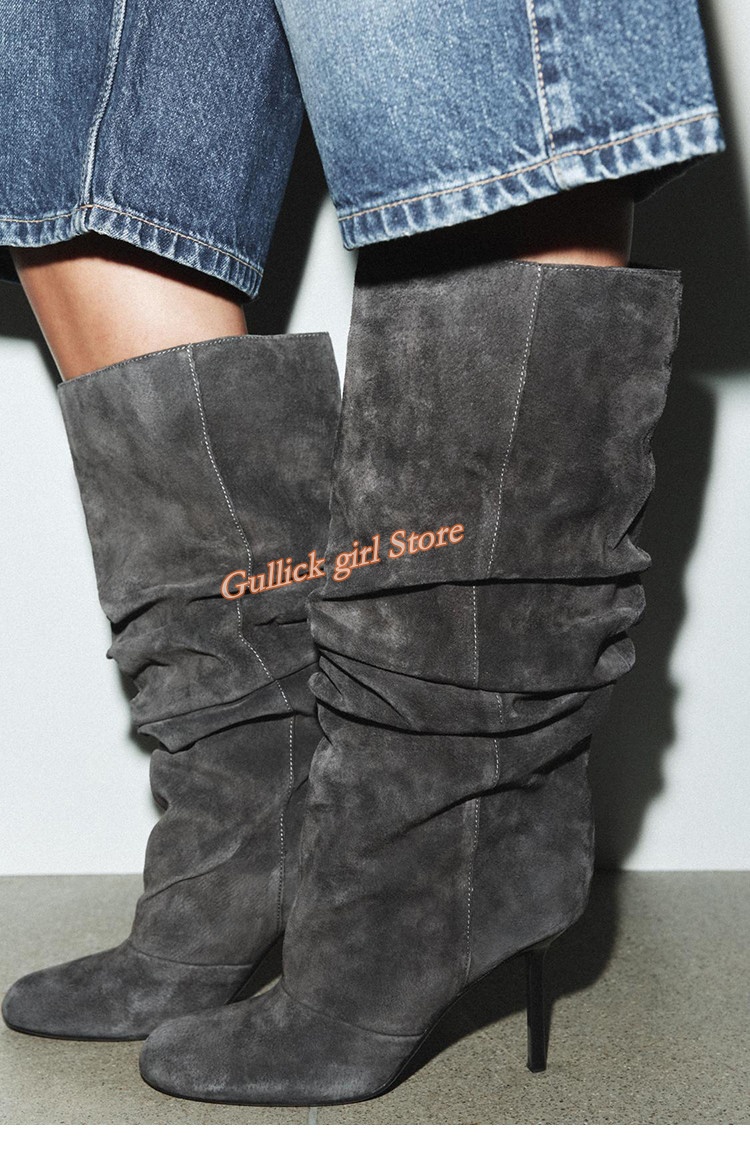 Suede Slouchy Knee High Boots  - Women'S Fashion Winter 2026 recension och pris