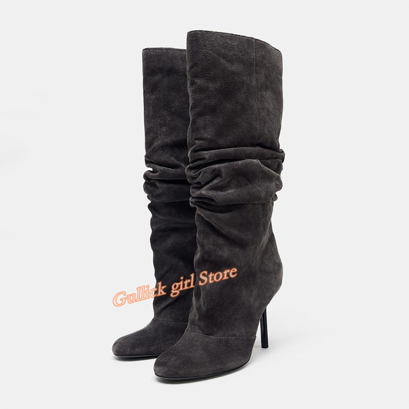 Suede Slouchy Knee High Boots  - Women'S Fashion Winter 2026 recension och pris