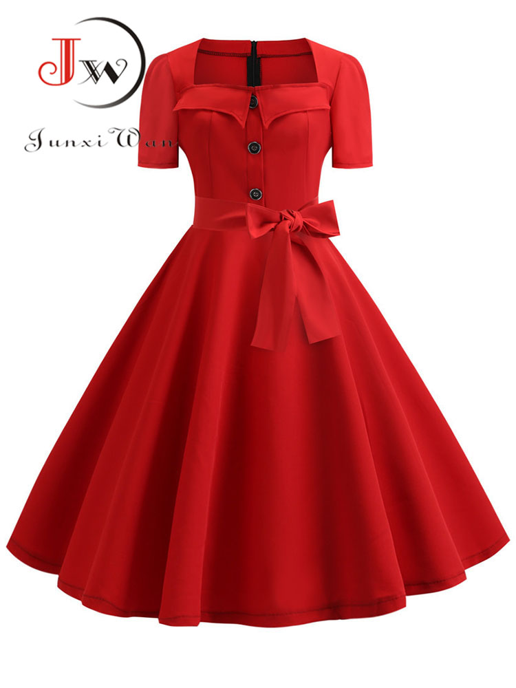 Women Summer Dress Elegant Ret - Women'S Fashion Of The 50S recension och pris