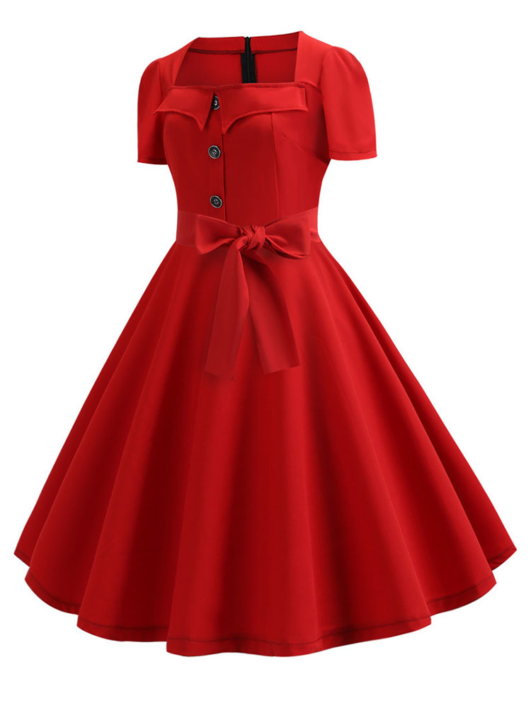 Women Summer Dress Elegant Ret - Women'S Fashion Of The 50S recension och pris