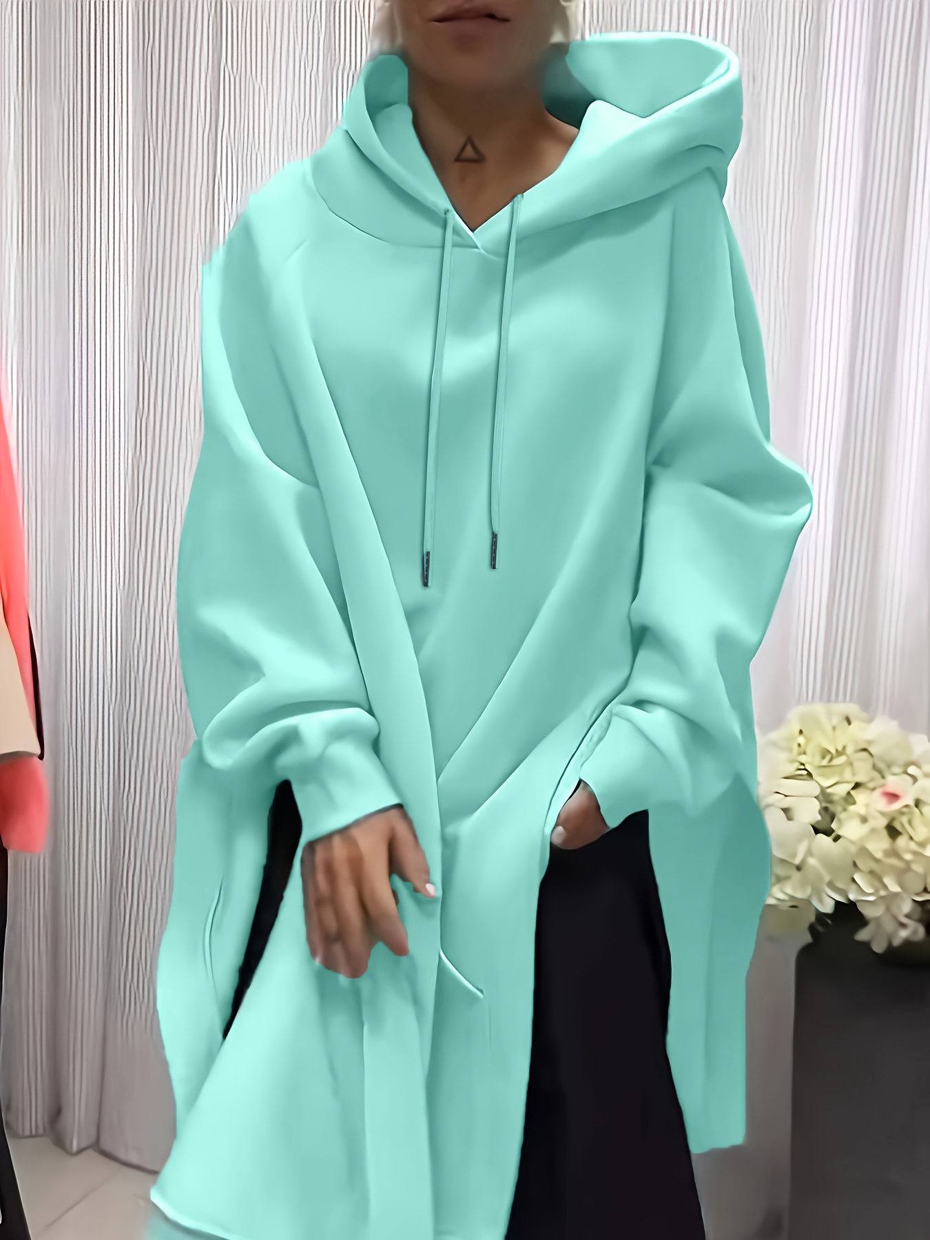 Plus size long sleeve solid co - Women'S Fashion Hoodie recension och pris
