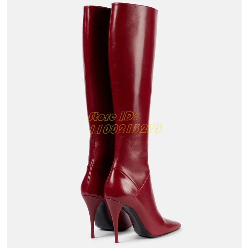 Matte Leather Knee High Boots  - Women'S Fashion Leather Boots recension och pris