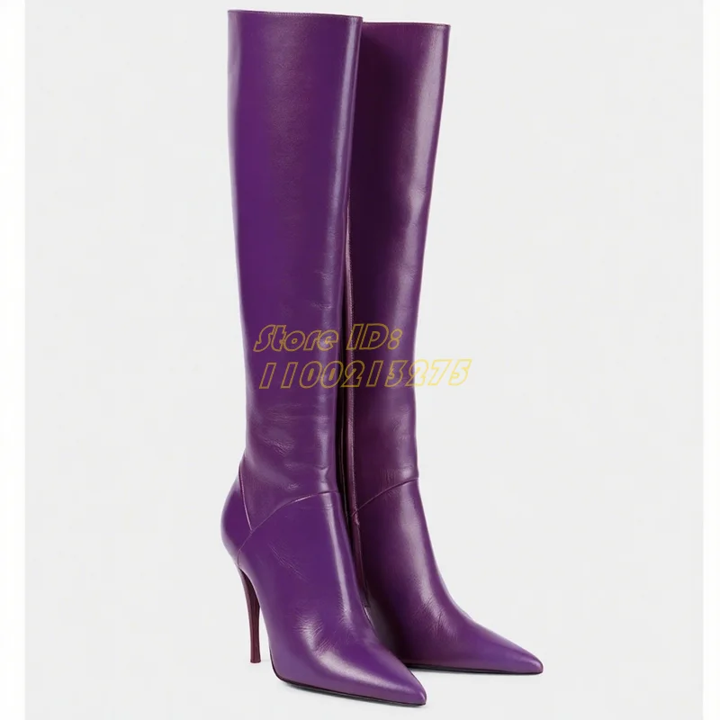 Matte Leather Knee High Boots  - Women'S Fashion Leather Boots recension och pris