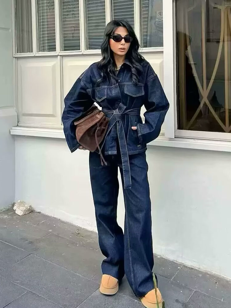 TRAFZA Women Pants Suit Fashio - Women'S Fashion Denim Jacket recension och pris