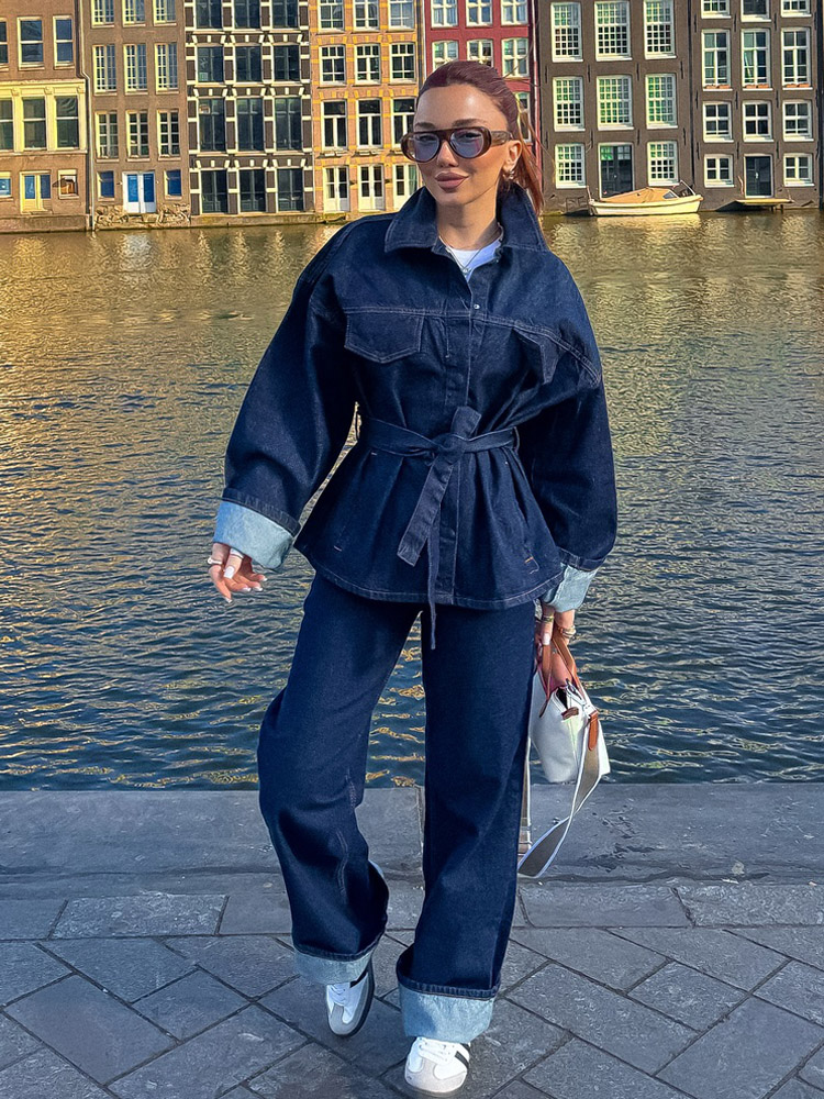 TRAFZA Women Pants Suit Fashio - Women'S Fashion Denim Jacket recension och pris