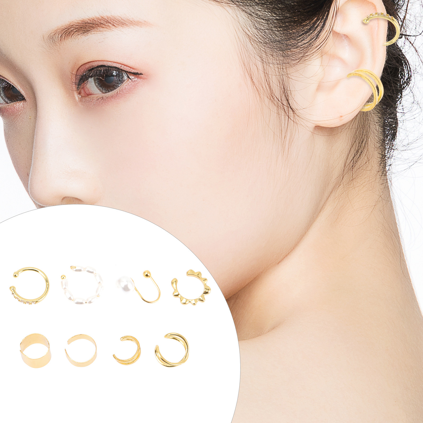 8Pcs Women Clip on Nose Rings  - Women'S Fashion Rings Gold recension och pris