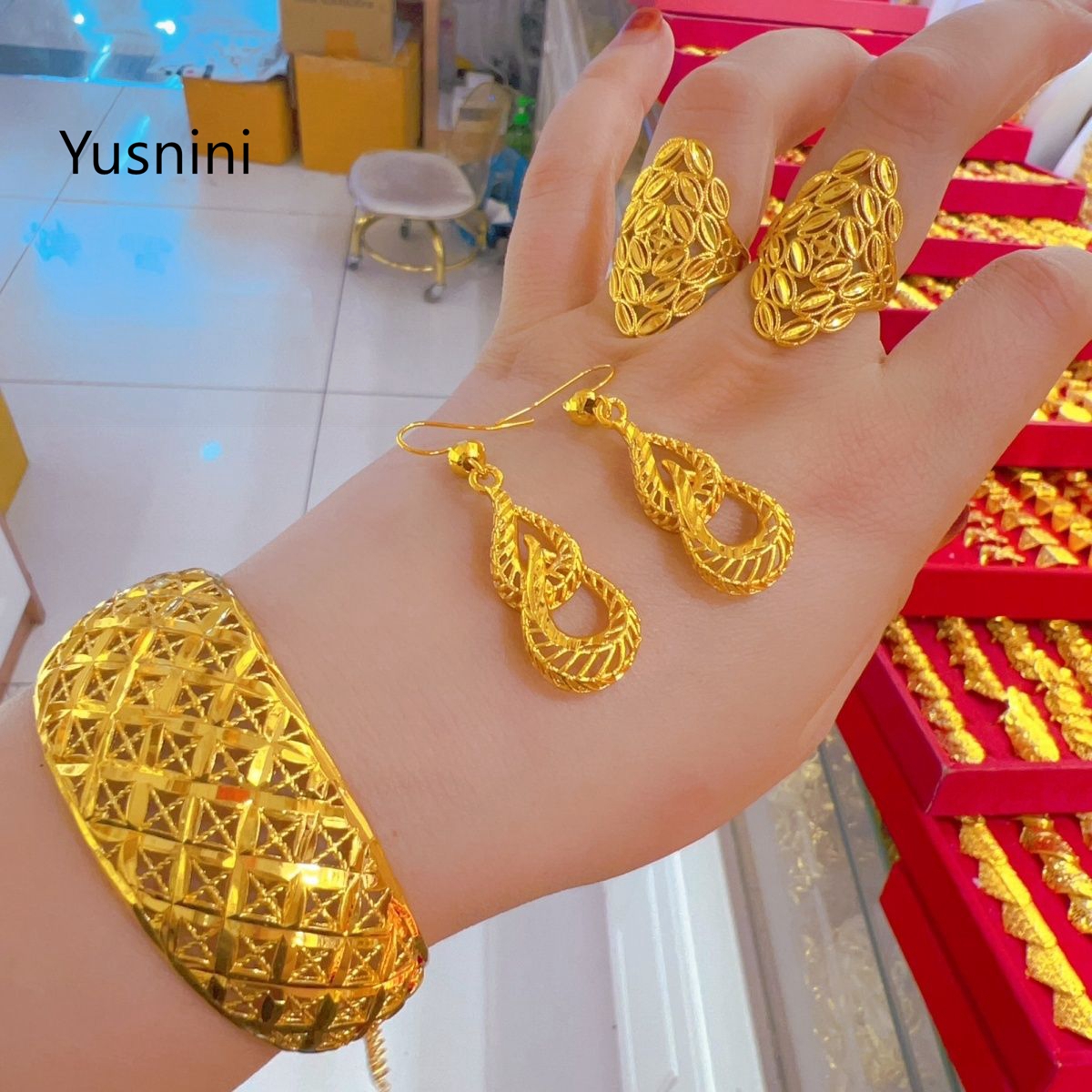 New French Dubai High end 24K  - Women'S Fashion Rings Gold recension och pris