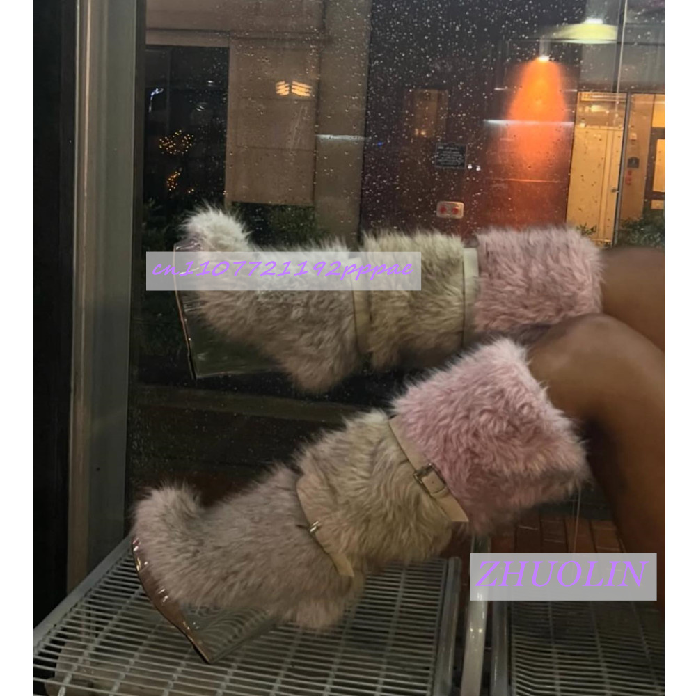 Winter Gradient Furry Transpar - Women'S Fashion Leather Boots recension och pris