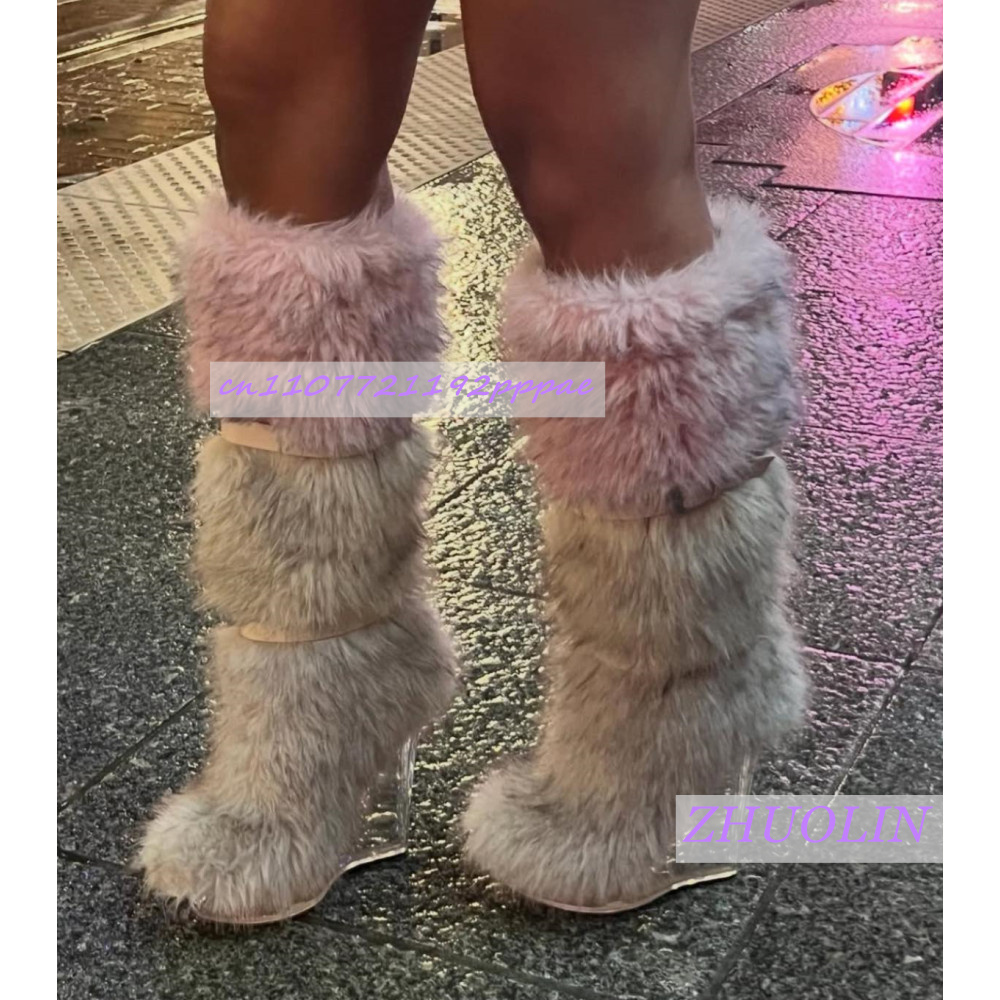 Winter Gradient Furry Transpar - Women'S Fashion Leather Boots recension och pris