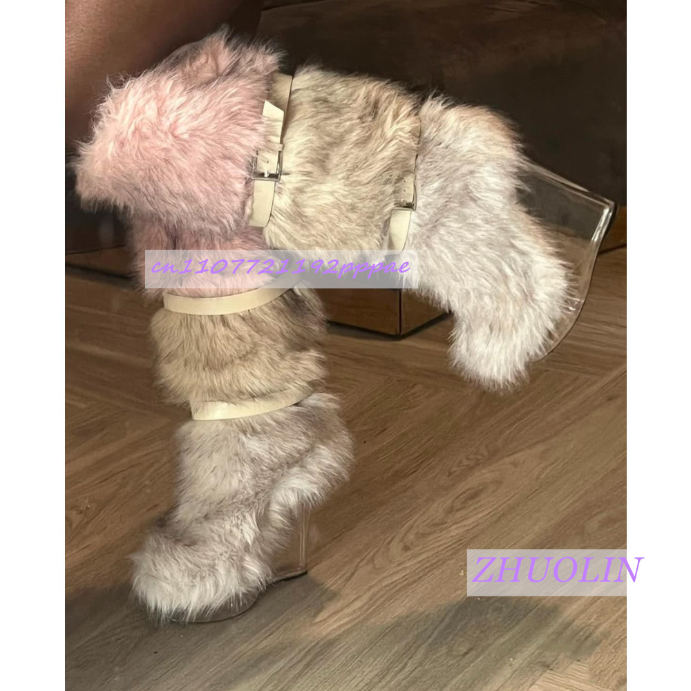Winter Gradient Furry Transpar - Women'S Fashion Leather Boots recension och pris