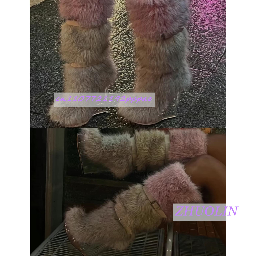 Winter Gradient Furry Transpar - Women'S Fashion Leather Boots recension och pris