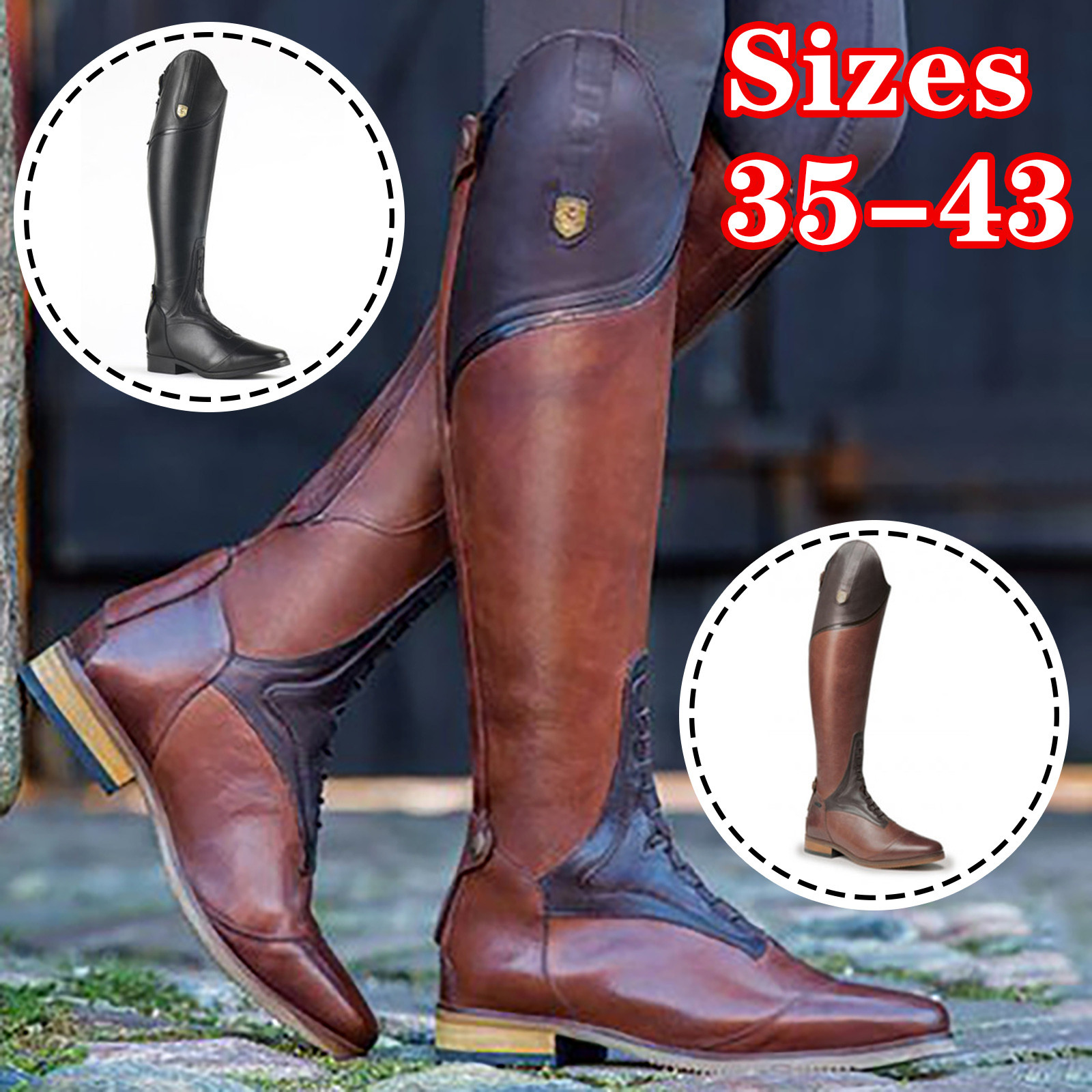 Equestrian Boots Genuine Leath - Women'S Fashion Leather Boots recension och pris