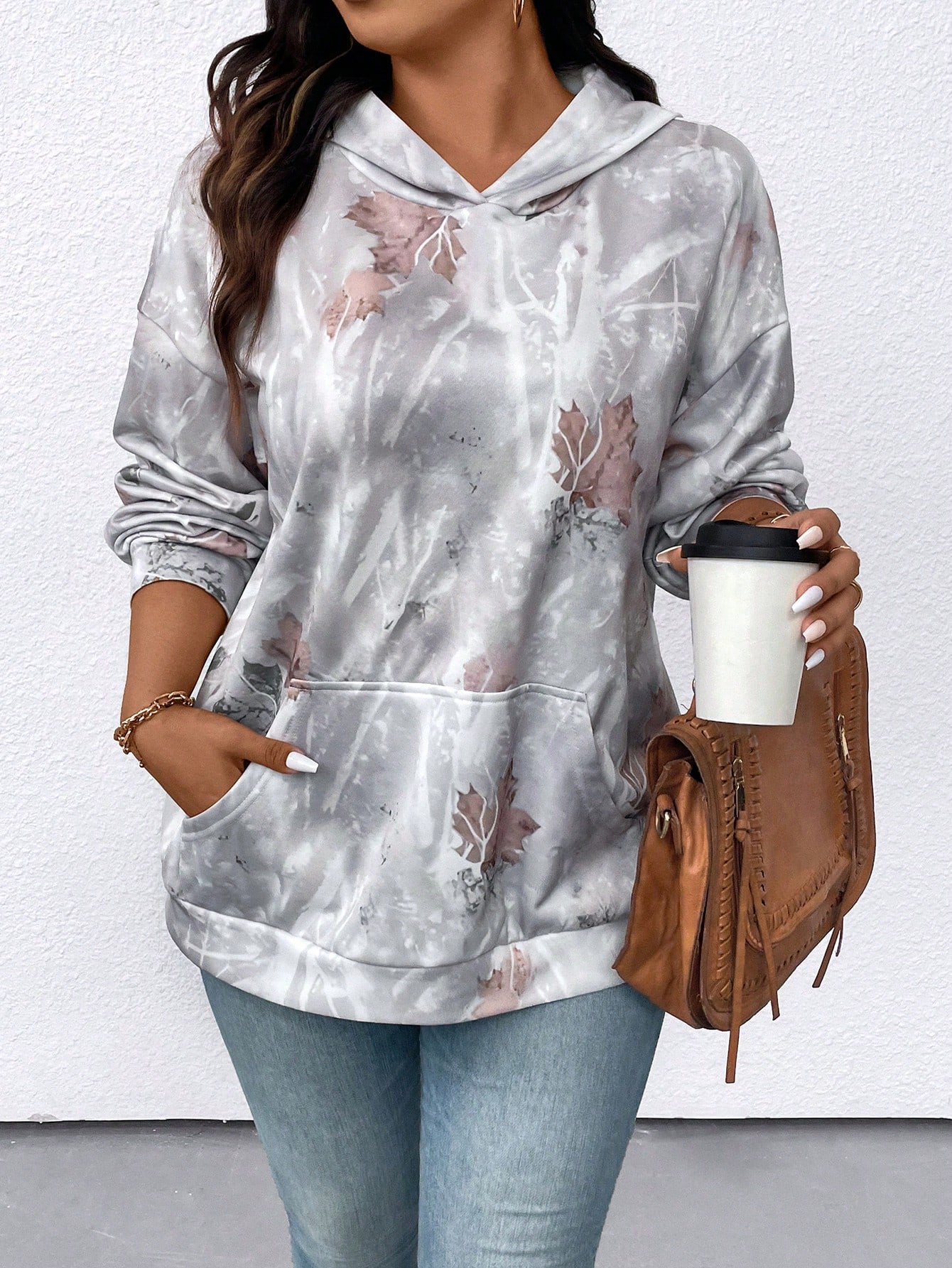 Women's Plus Size Leaf Print H - Women'S Fashion Hoodie recension och pris