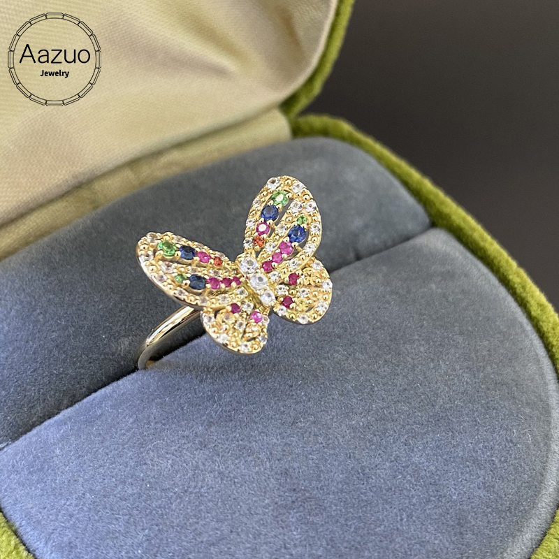 Aazuo Luxury Jewelry 18K Yello - Women'S Fashion Rings Gold recension och pris