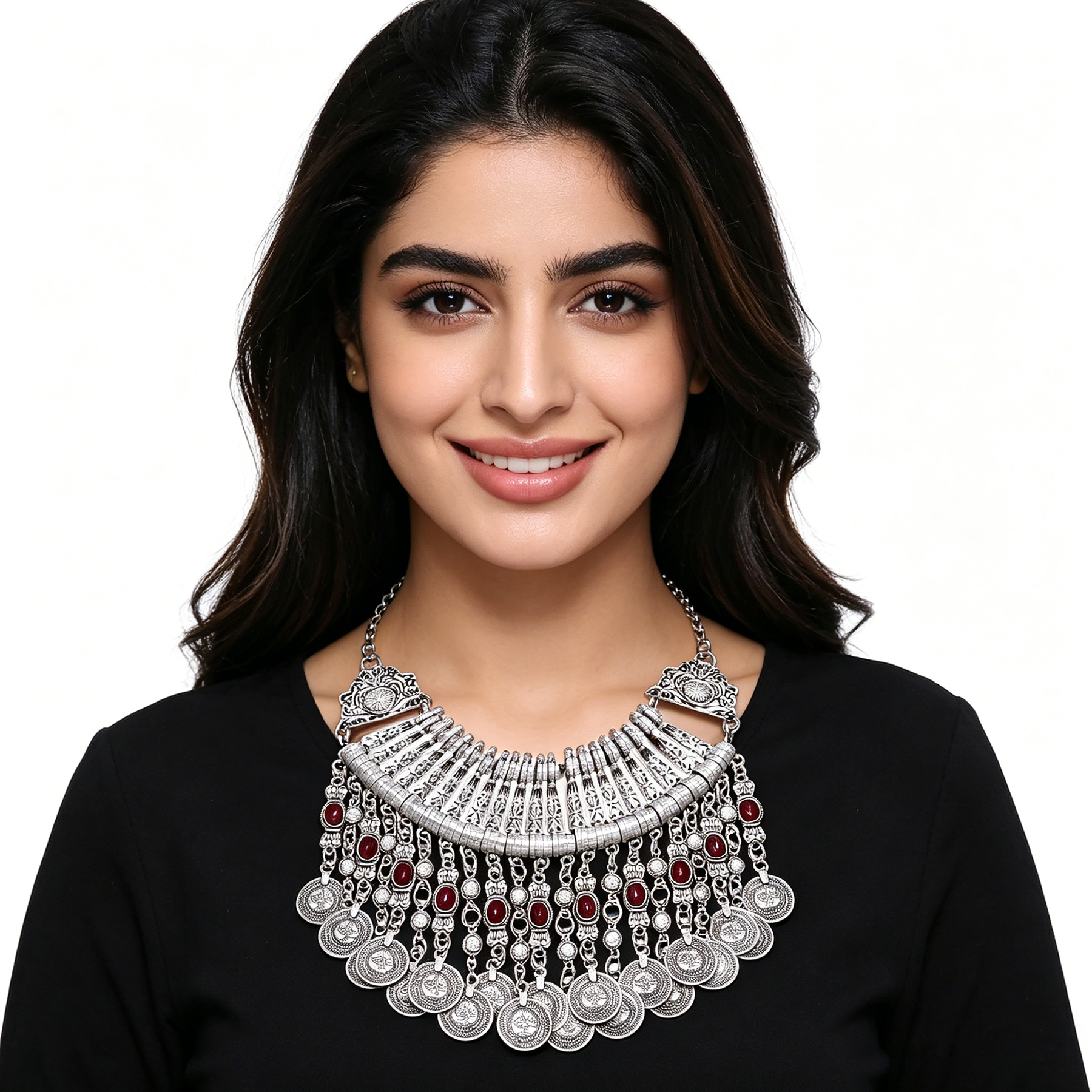 Vintage Silver Color Ethnic Co - Women Fashion Pakistan recension och pris