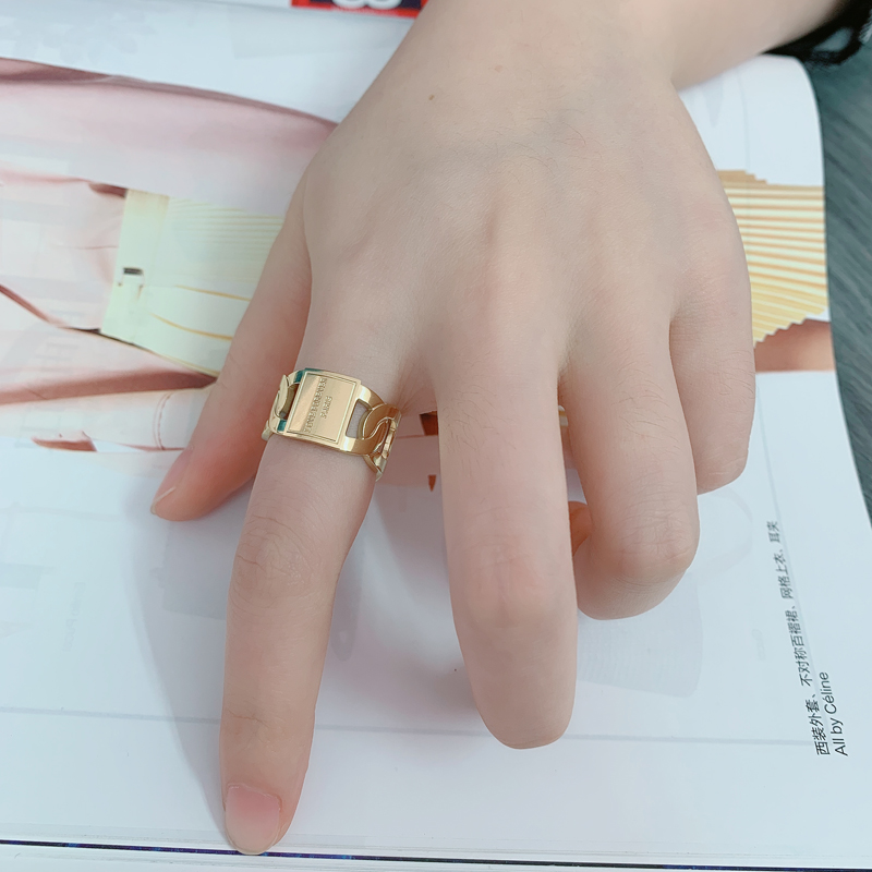 Trendy Gold Titanium Steel Ope - Women'S Fashion Rings Gold recension och pris