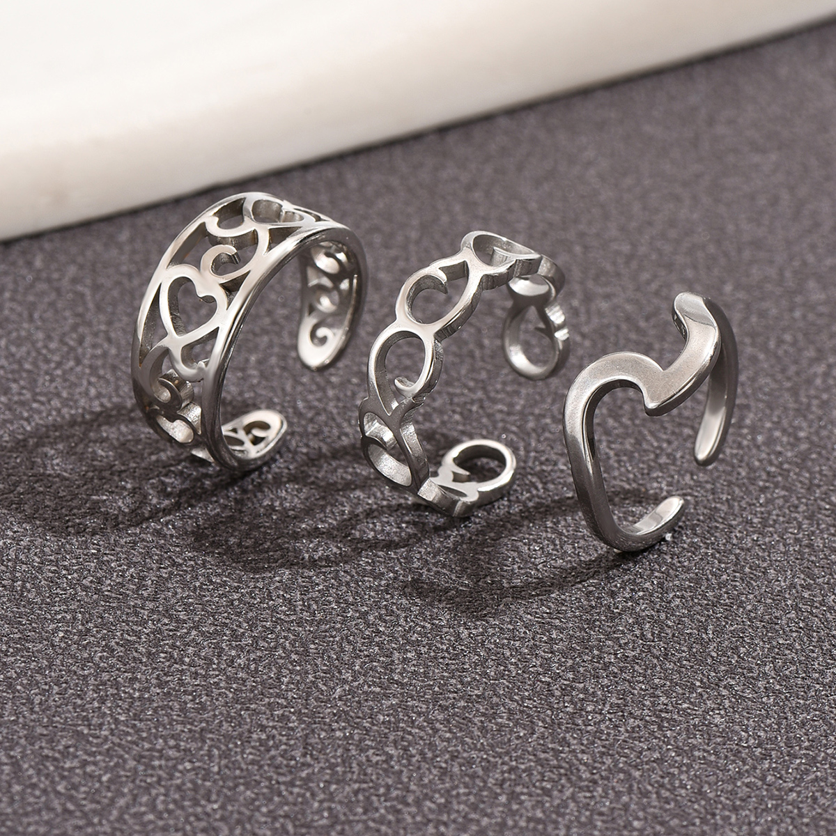 3PC Filled Toe Rings Set for W - Women'S Fashion Rings Gold recension och pris