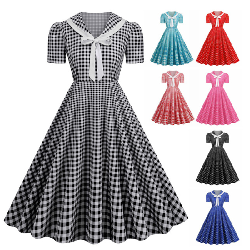Polka Dot Printed Vintage Larg - Women'S Fashion Of The 50S recension och pris