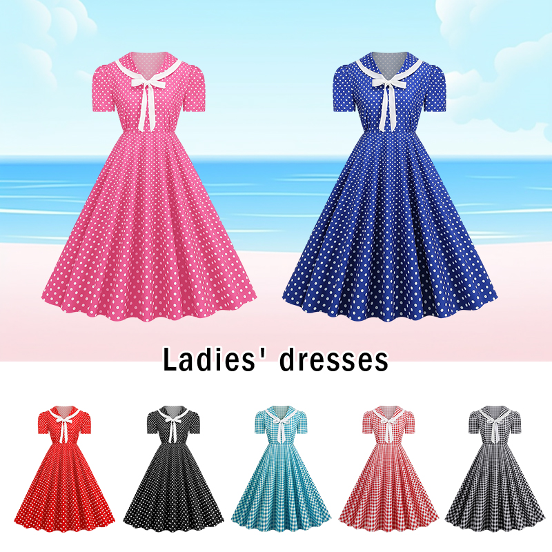 Polka Dot Printed Vintage Larg - Women'S Fashion Of The 50S recension och pris
