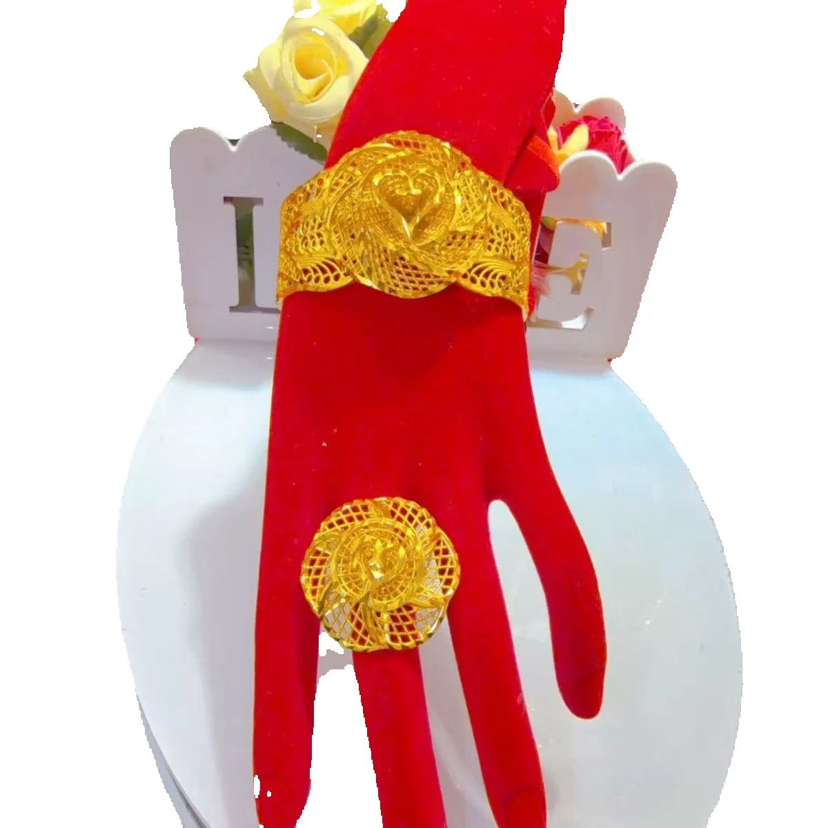 New Dubai Fashion 24K Gold Pla - Women'S Fashion Rings Gold recension och pris