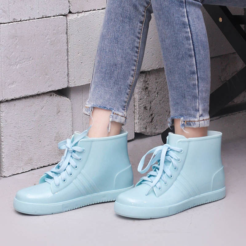 Fashion Lace Up Rainshoes Wome - Women'S Fashion Rain Boots recension och pris