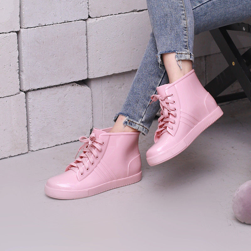 Fashion Lace Up Rainshoes Wome - Women'S Fashion Rain Boots recension och pris