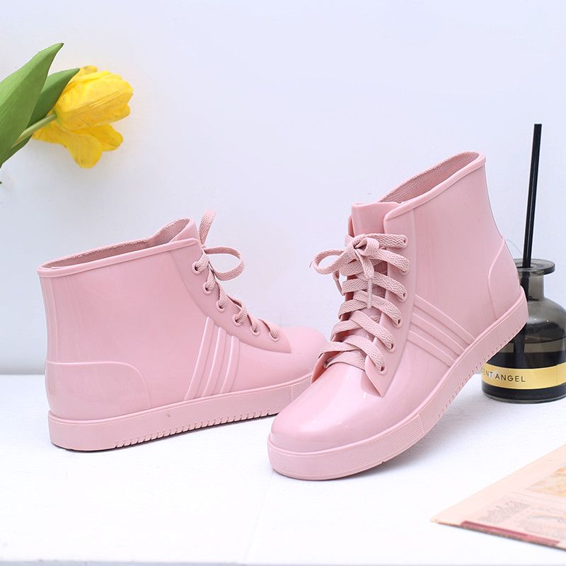 Fashion Lace Up Rainshoes Wome - Women'S Fashion Rain Boots recension och pris