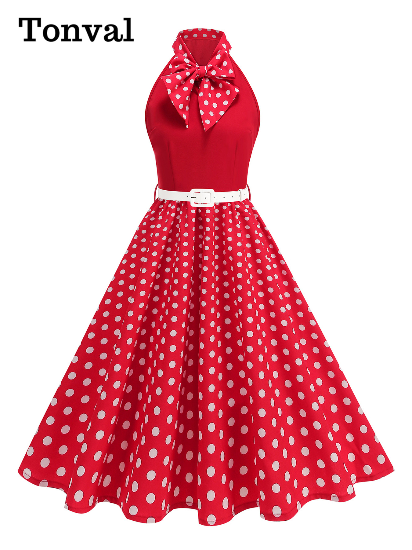 Tonval Bow Neck Halter Neck Po - Women'S Fashion Of The 50S recension och pris