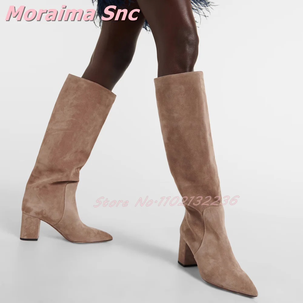 Suede Leather Pointed Toe Knee - Women'S Fashion Winter 2026 recension och pris