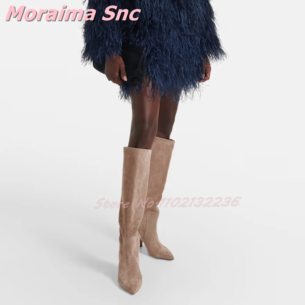 Suede Leather Pointed Toe Knee - Women'S Fashion Winter 2026 recension och pris