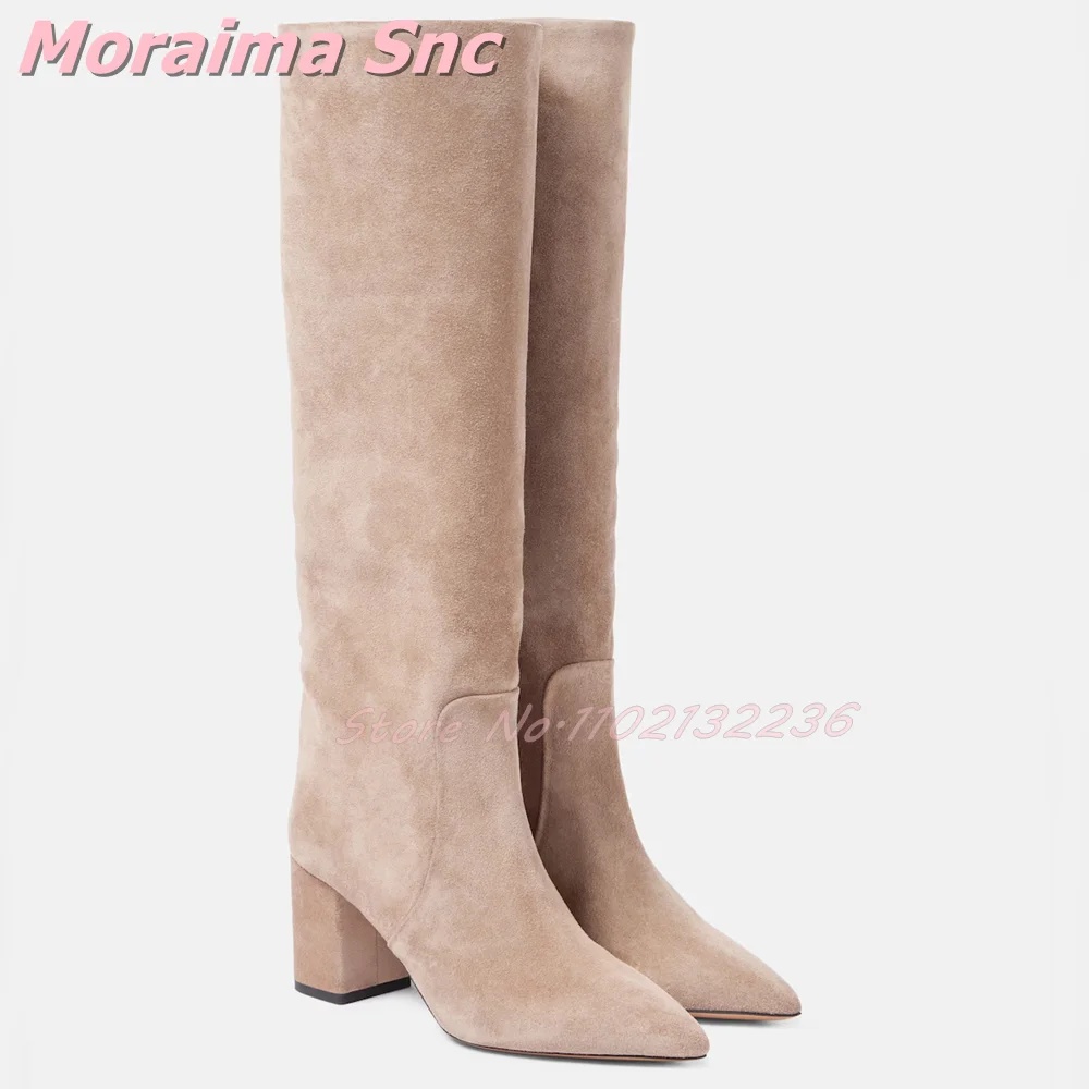 Suede Leather Pointed Toe Knee - Women'S Fashion Winter 2026 recension och pris