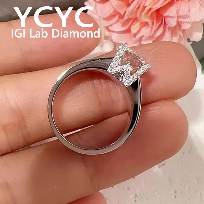 Round D Color CVD Lab Grown Di - Women'S Fashion Rings Gold recension och pris