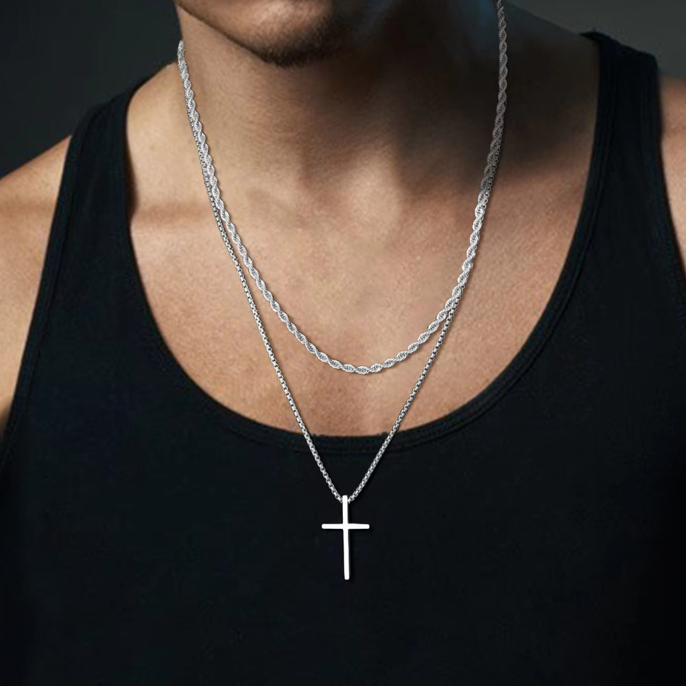 Trendy Cross Necklace for Men  - Women'S Fashion Of The 50S recension och pris