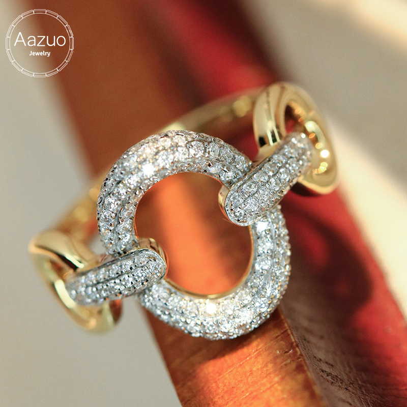 Aazuo Fine Jewely Real 18K Yel - Women'S Fashion Rings Gold recension och pris