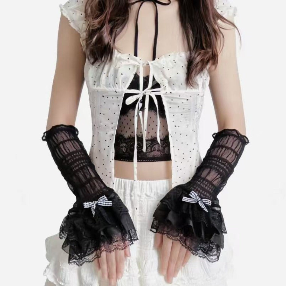 1 Pair Thin Lace Lace Arm Slee - Women Fashion Gloves recension och pris