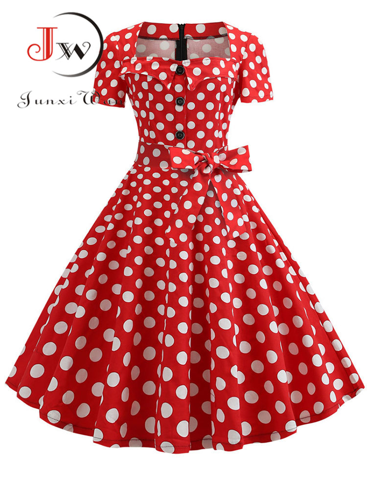 Women Vintage Dress Summer 50s - Women'S Fashion Of The 50S recension och pris