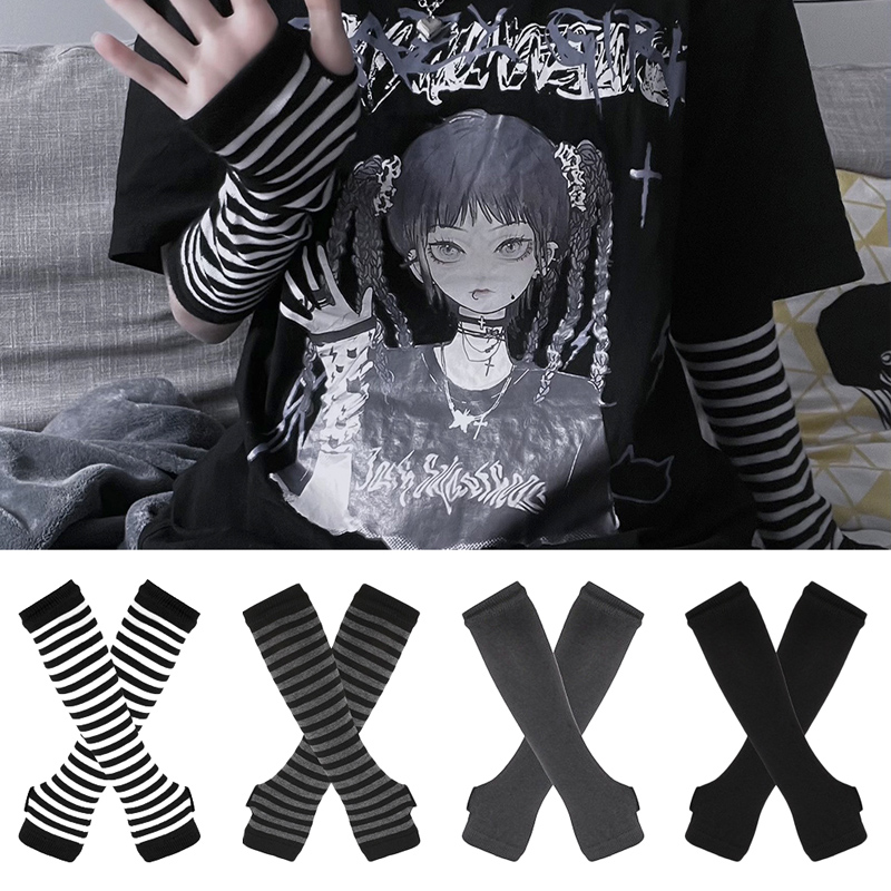 Women Long Sleeve Gothic Strip - Women Fashion Gloves recension och pris