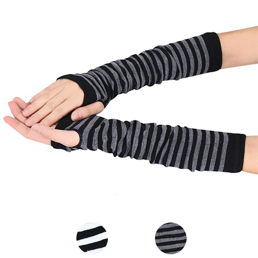 Women Long Sleeve Gothic Strip - Women Fashion Gloves recension och pris