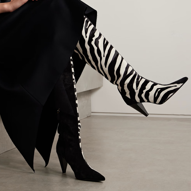 Zebra Print Pointed Toe Conica - Women'S Fashion Winter 2026 recension och pris
