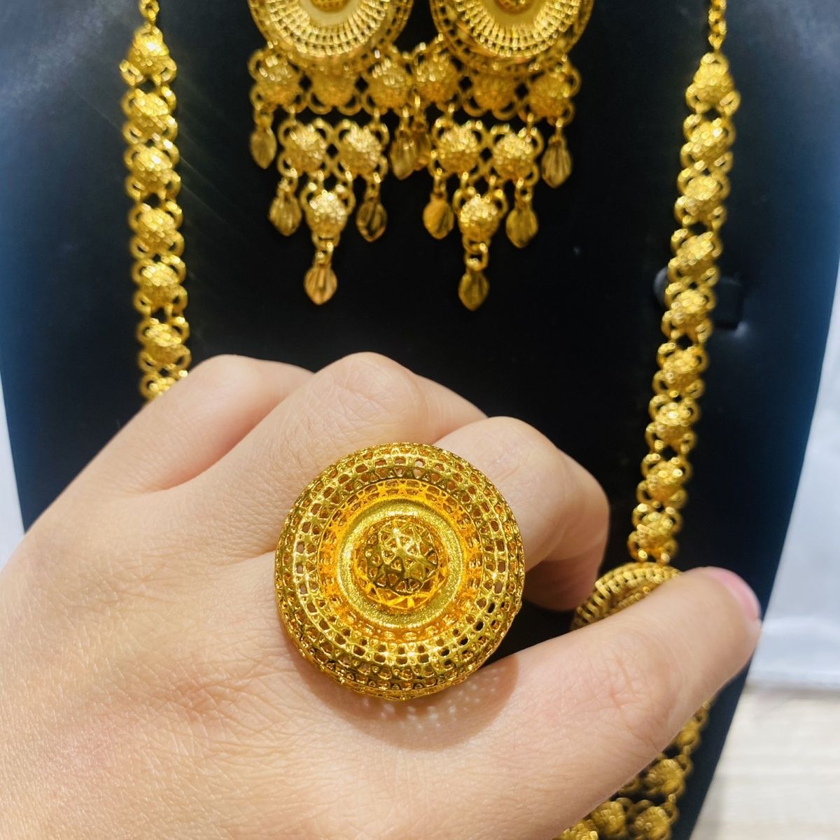 New Dubai Fashion Women's 24K  - Women'S Fashion Rings Gold recension och pris