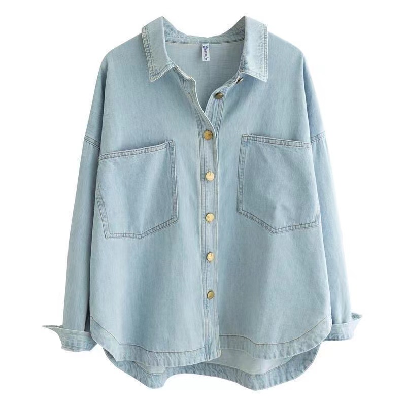 Women's Shirt Spring Autumn Ko - Women'S Fashion Denim Jacket recension och pris
