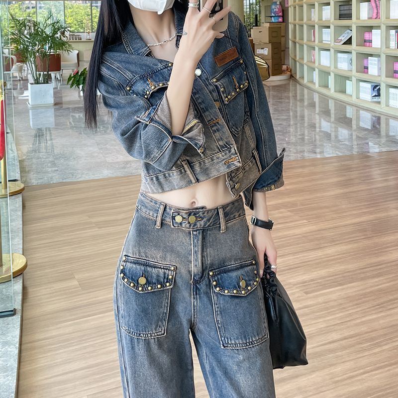 Two Piece Women Clothing Denim - Women'S Fashion Denim Jacket recension och pris