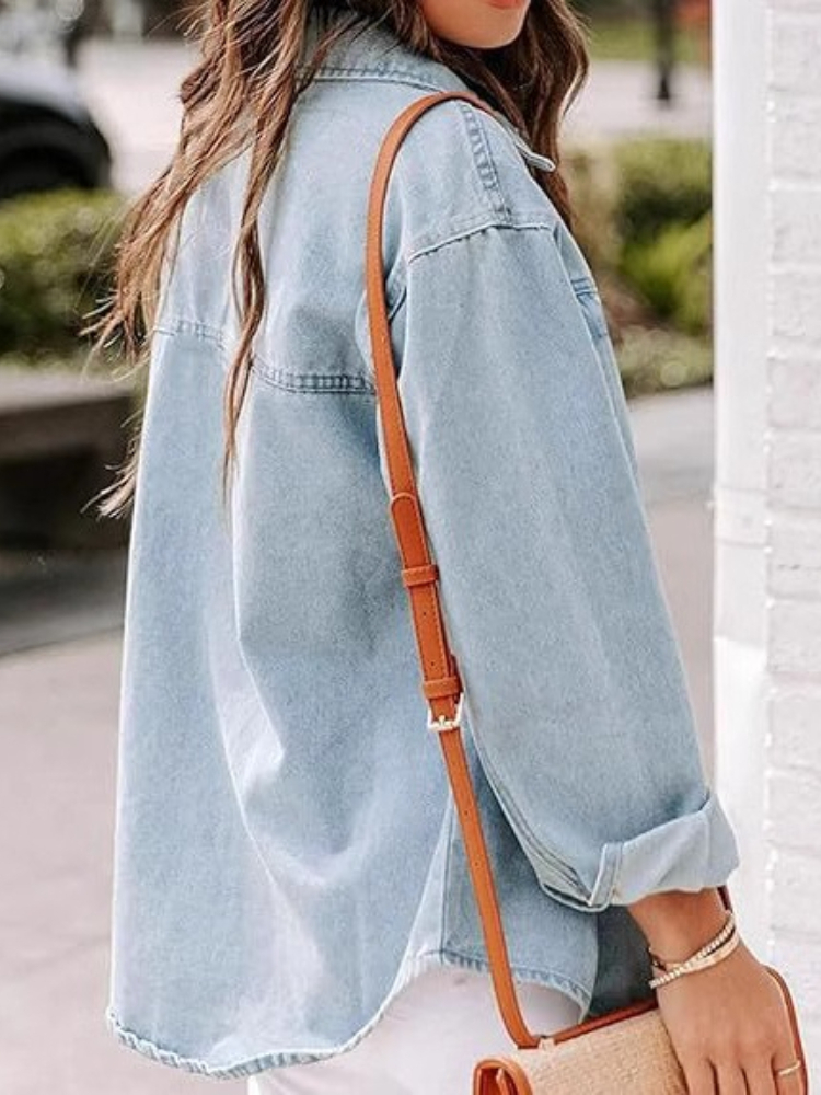 New Washed Loose Long-sleeved  - Women'S Fashion Denim Jacket recension och pris